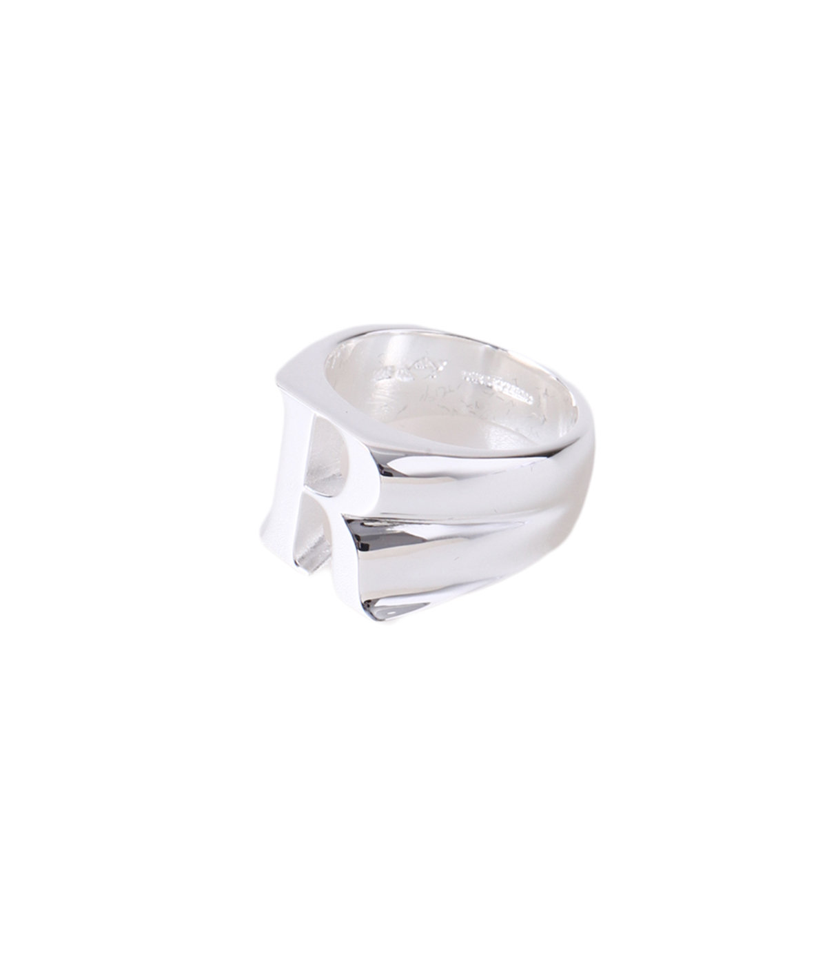 THE LETTERING SILVER RING (R)