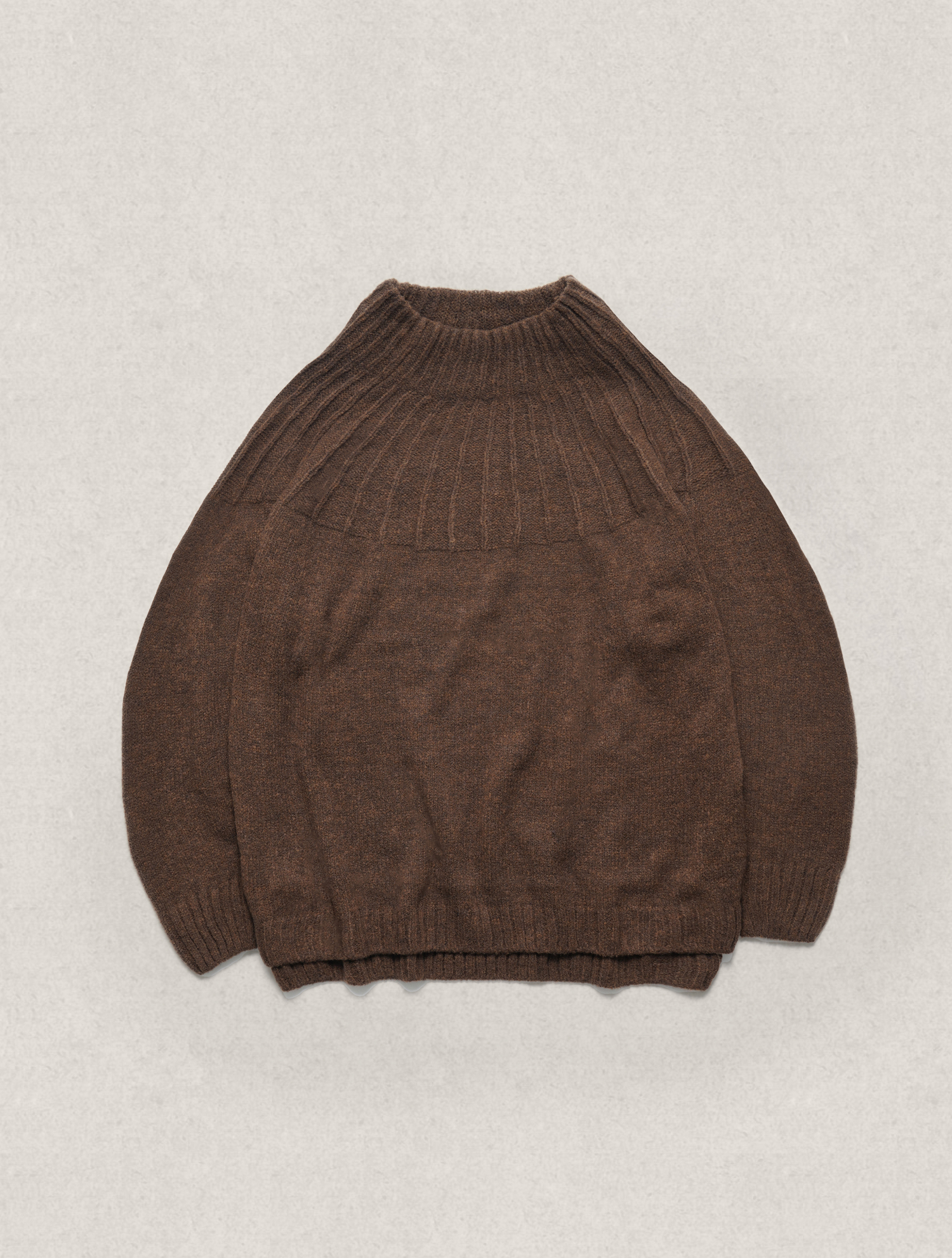 MOCK NECK BOUCLE KNIT