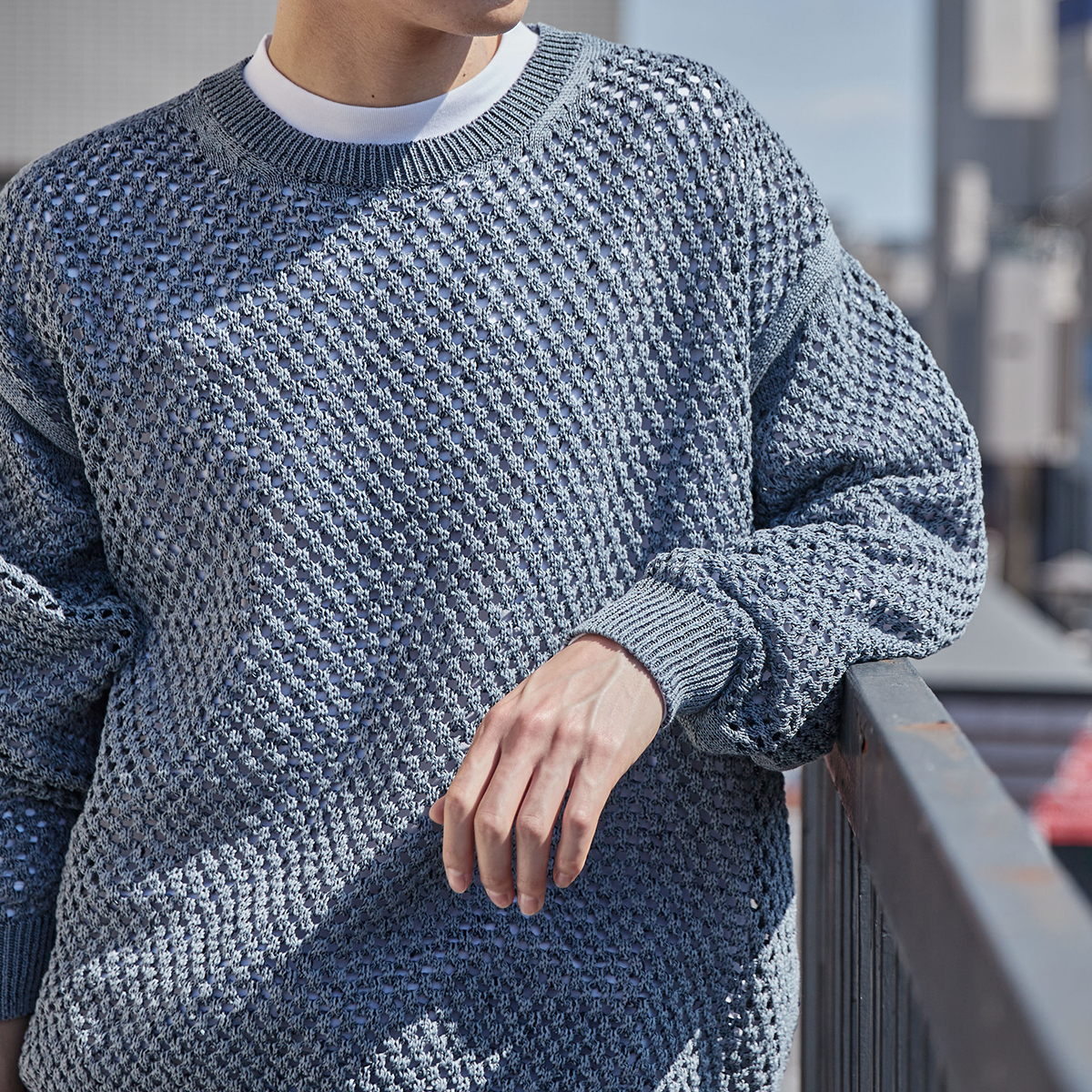 在庫一掃 22ss YOKE ヨークMeshed Knit Crewneck サイズ3 asakusa.sub.jp