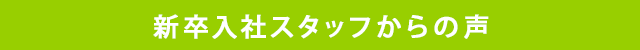 新卒入社スタッフからの声
