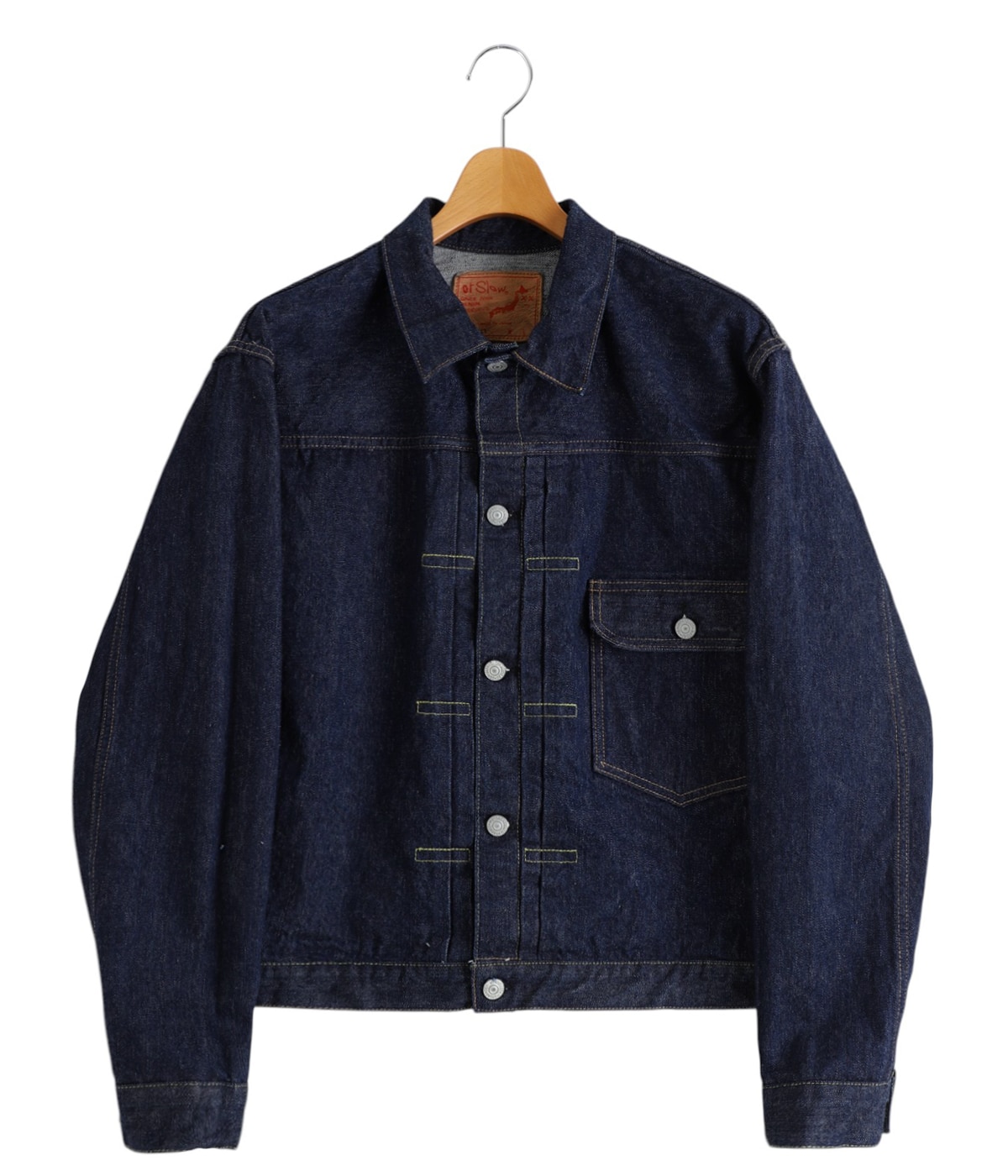 PLEATED FRONT BLOUSE -DENIM ONE WASH- | orSlow(オアスロウ