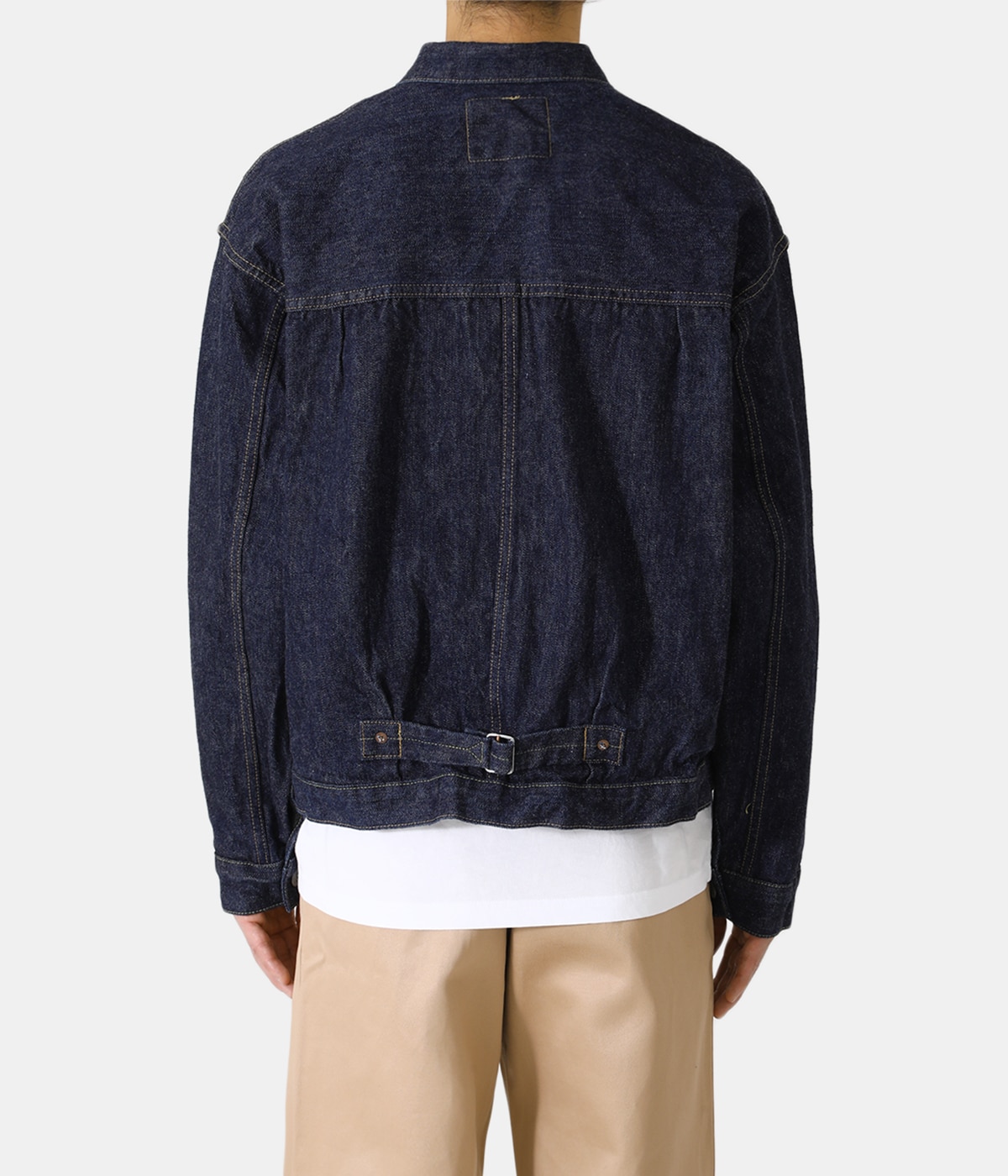 【専用】Wafflish Waffle ボア襟デニムジャケット パッチワーク袖 PLEATED FRONT BLOUSE -DENIM ONE WASH- | orSlow(オアスロウ