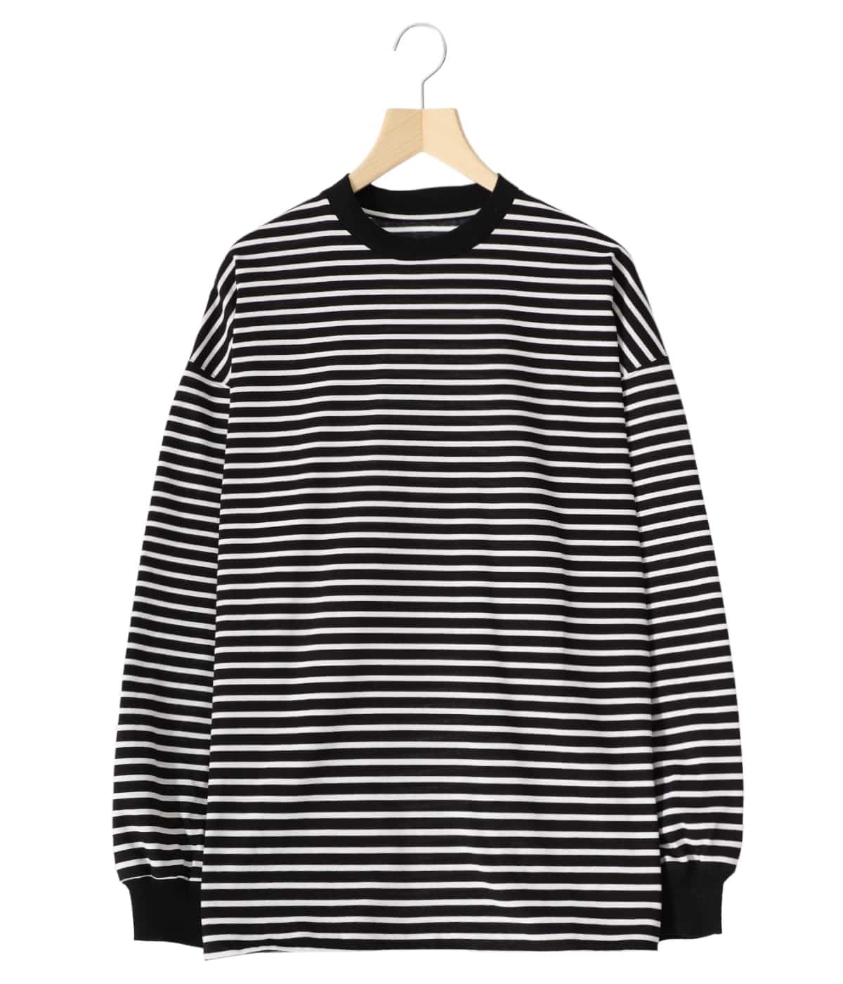 is-ness BALLOON STRIPES LONGSLEEVET ブラック BALLOON STRIPES LONG SLEEVE T SHIRT | is-ness(イズネス
