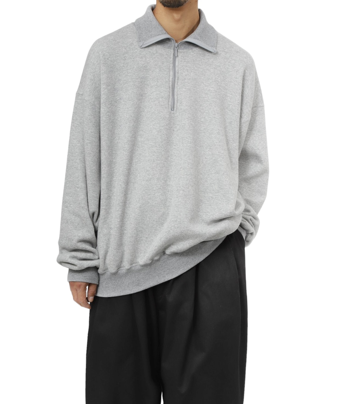 is-nessイズネス　スウェット　ハーフジップ　ブラウン　L is-ness (イズネス) ZIP SWEATSHIRT / ジップスウェットシャツ