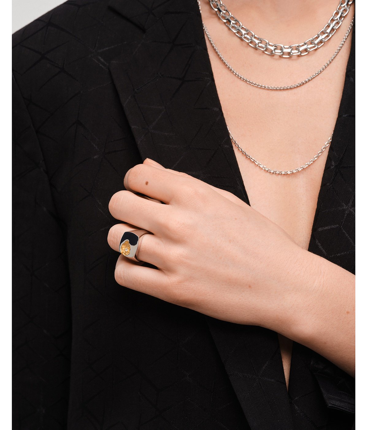 Tom Wood Mined Ring Large Diamond トムウッド Mined Ring Large Diamond - Tom Wood Project Official Online