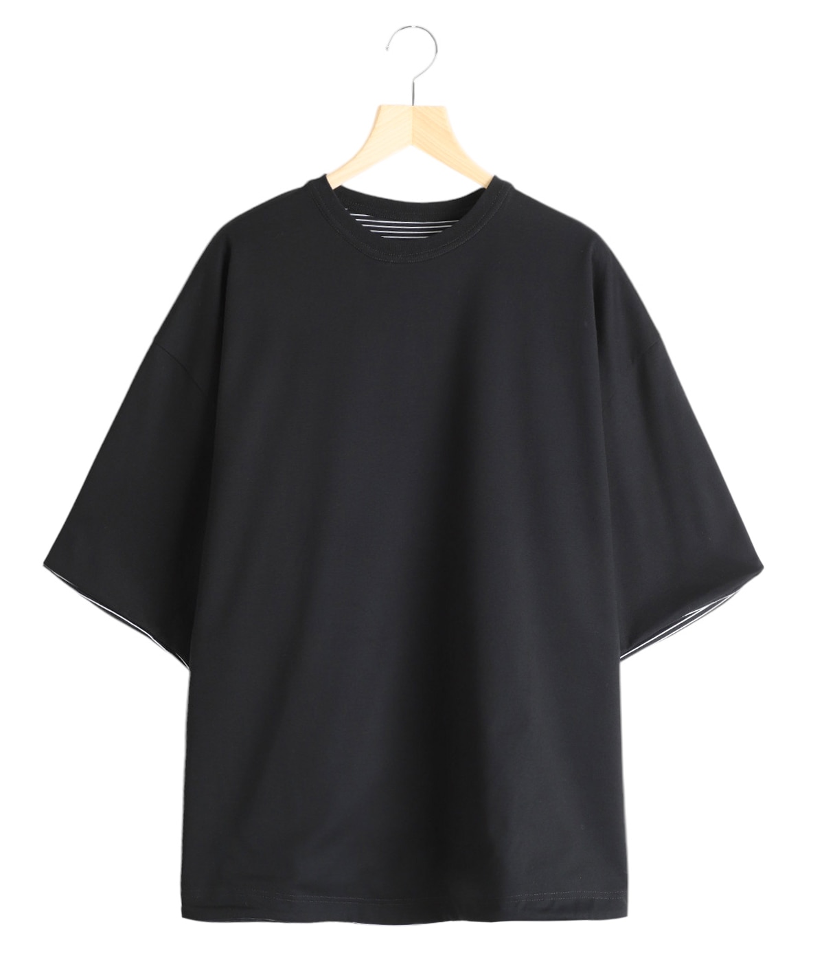 イズネス　バルーンT ブラック　ホワイトボーダー REVERSIBLE BALLOON BORDER T-SHIRT | is-ness(イズネス