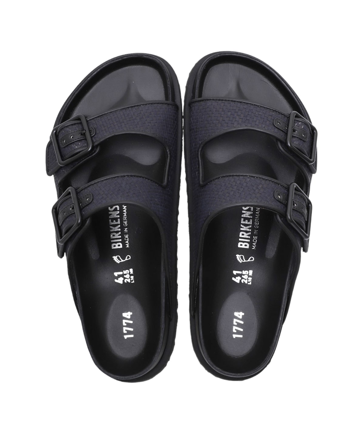 試着のみ ビルケンシュトック アリゾナ Raffia Luxe 38 24.5 Arizona Raffia Cotton/Polyester/Polyamide/Elastane Black