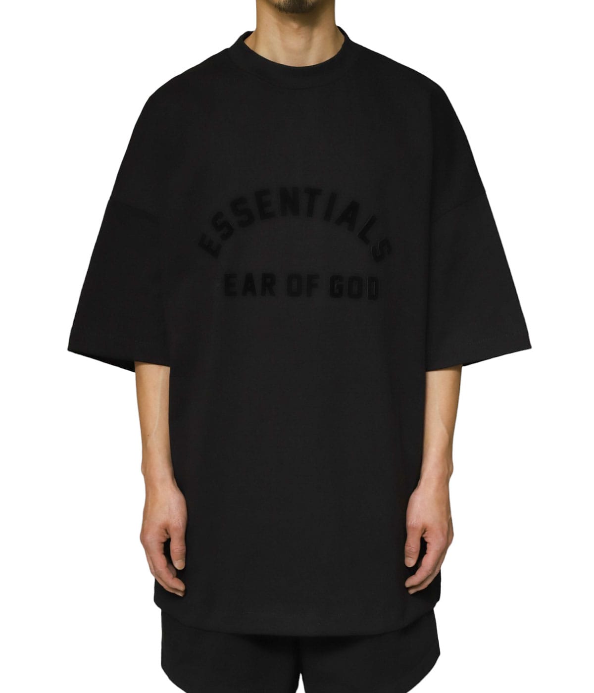 フィアオブゴッド エッセンシャルズ フットボール Tシャツ ブラック Crewneck T-shirt | ESSENTIALS FEAR OF GOD(エッセンシャルズ