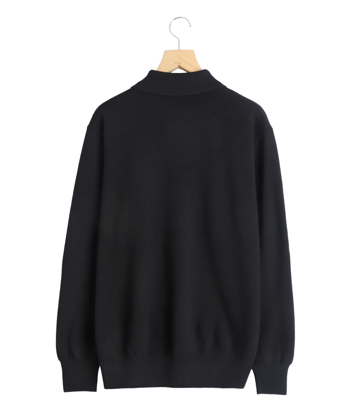 long sleeve polo sweater - Paper/High twisted wool Half milano rib