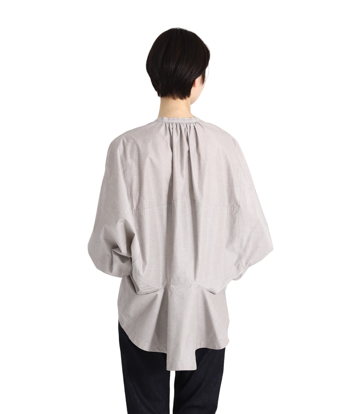 beautiful people◆長袖ブラウス/38/コットン/ネイビー/無地/1415106006 レディース】double-end cotton sheets sailor blouse