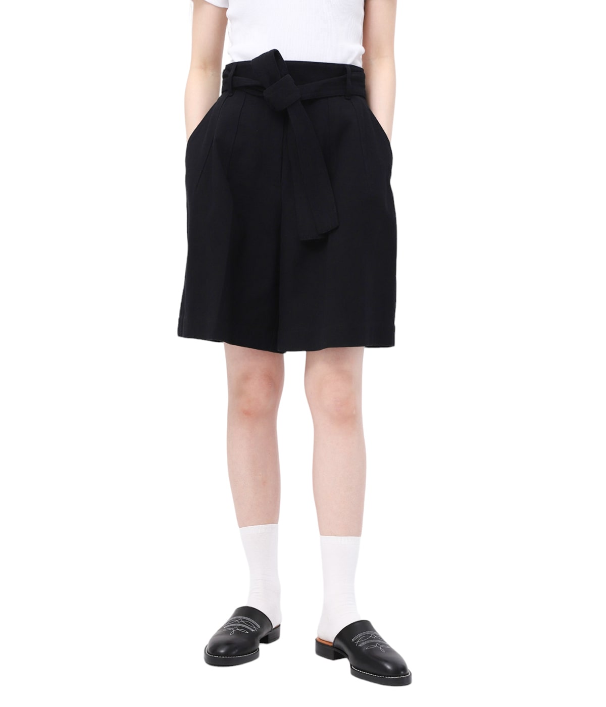 レディース】STITCH BELT HALF PANTS | CLANE(クラネ) / パンツ