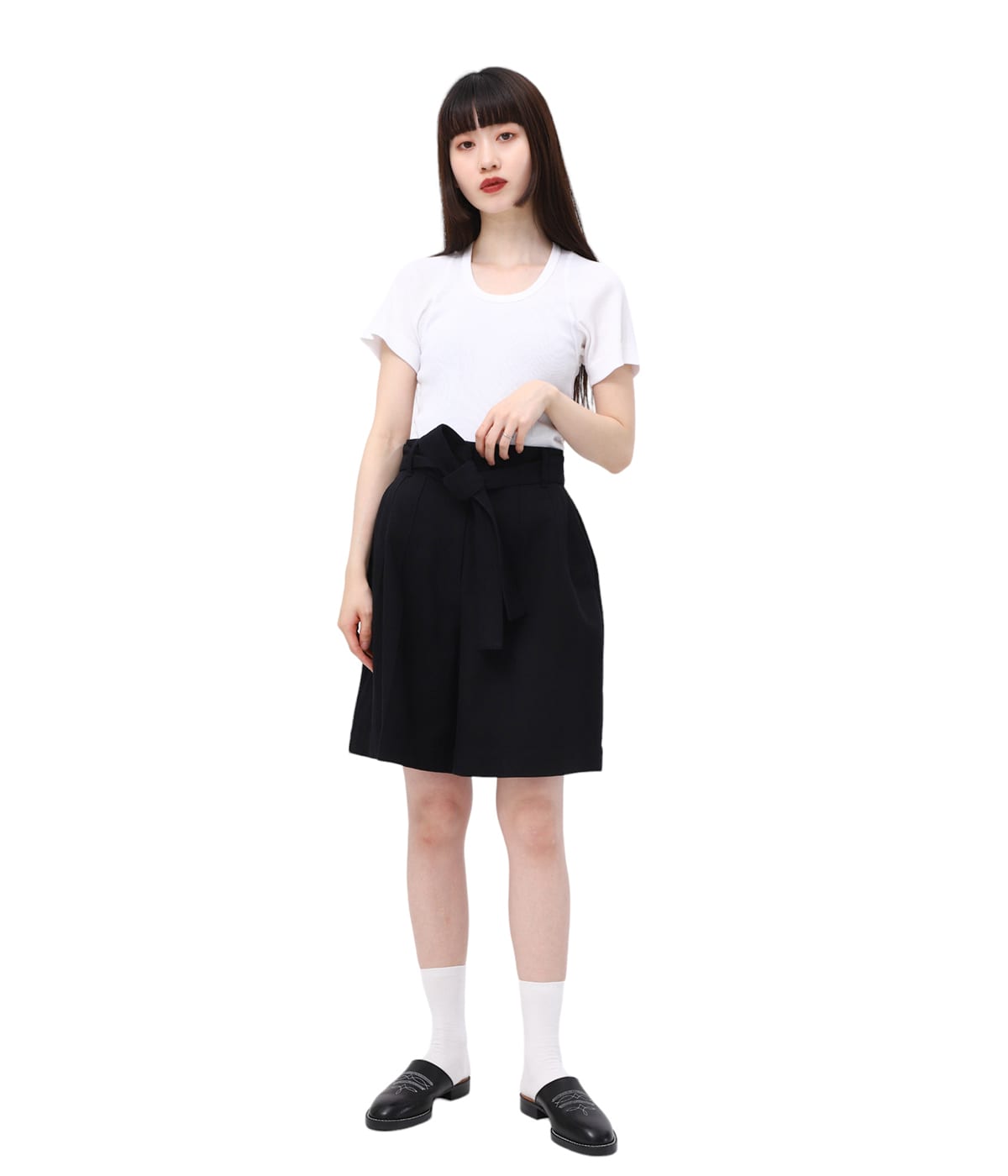 パンツ CLANE STITCH BELT HALF PANTS 楽天市場】[SALE]CLANE : [レディース]STITCH BELT HALF PANTS
