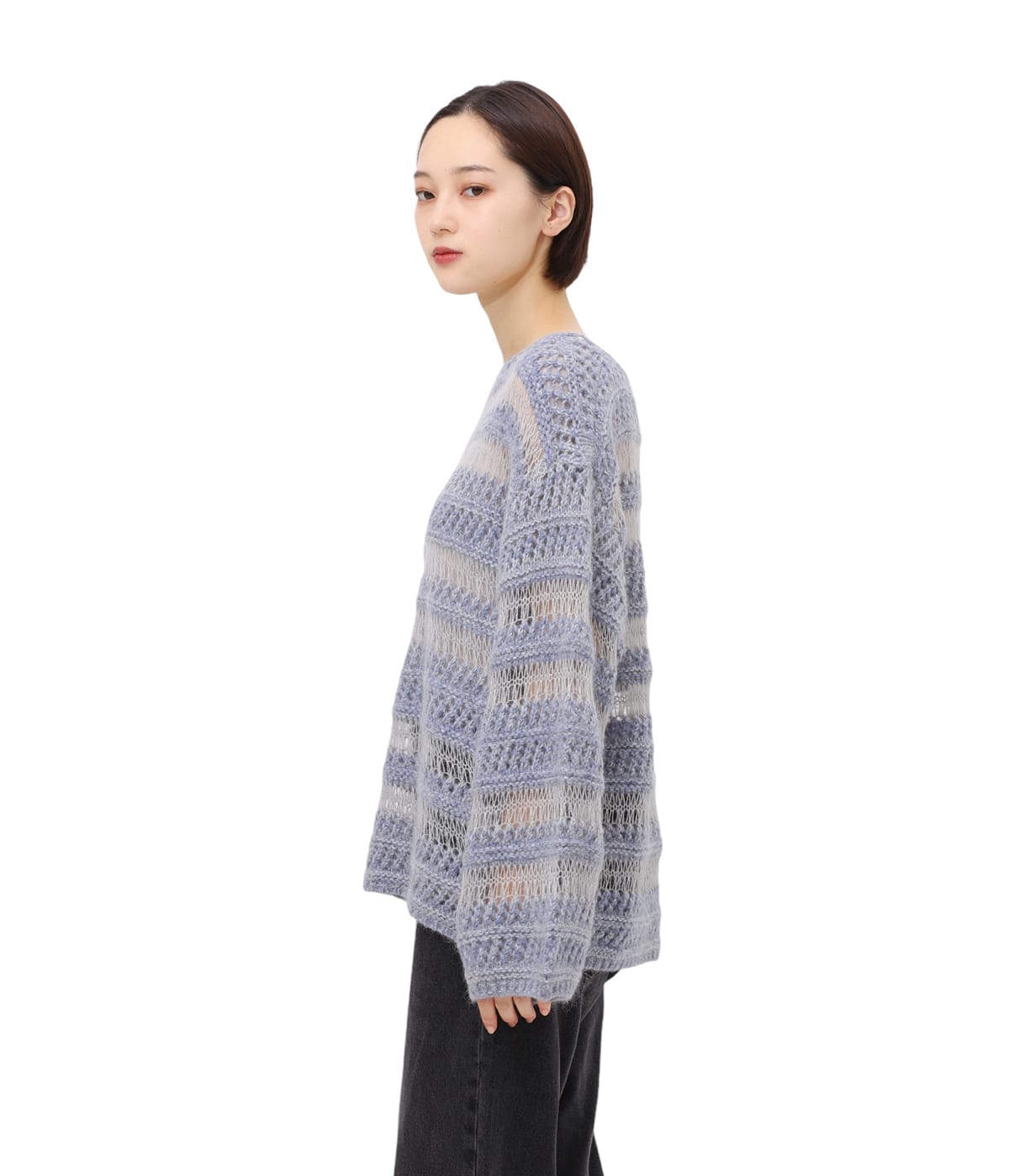 トップス archive border mohair knit grunge y2k 楽天市場】CLANE(クラネ) SHEER BORDER MOHAIR KNIT シアー