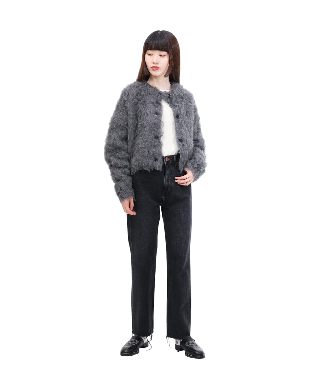 CLANE / クラネ ： 【レディース】SHAGGY SHORT KNIT CARDIGAN ： 17106-2102 CLANE - シャギ― ショートカーディガン - SHAGGY SHORT KNIT