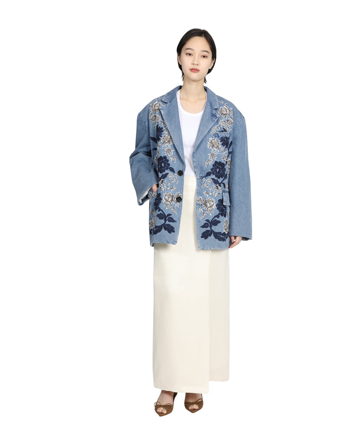 レディース】FLOWER EMBROIDERY TAILORED JACKET | CLANE(クラネ