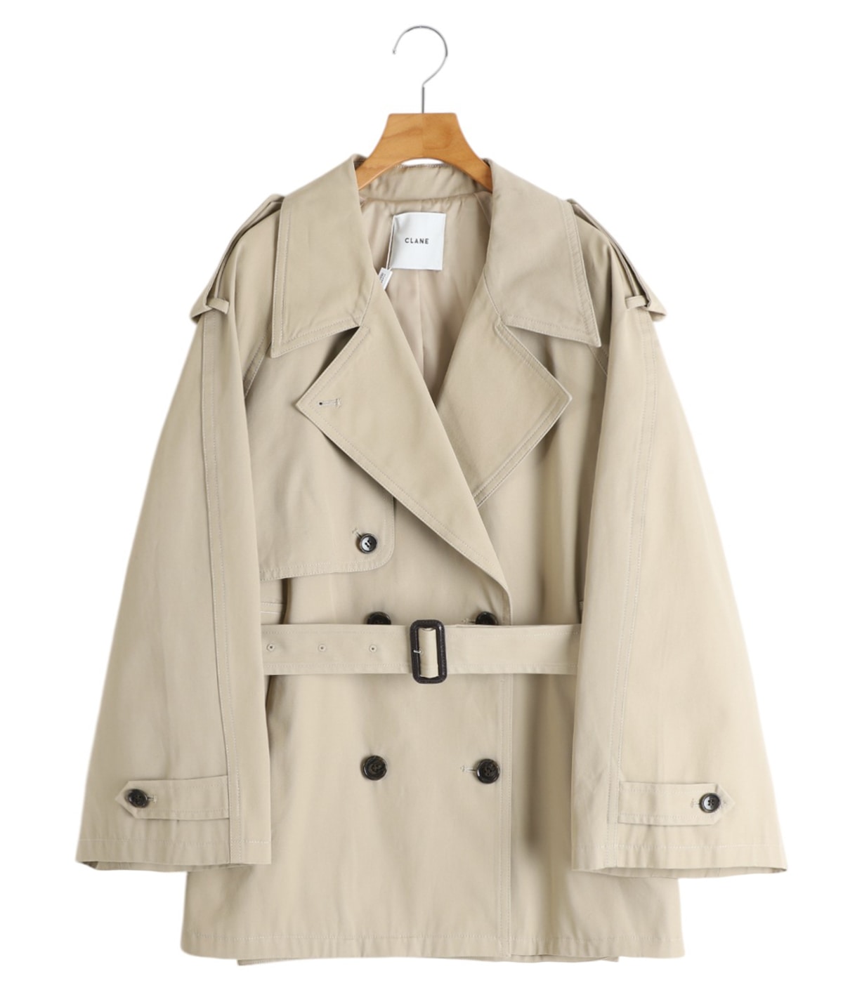 店舗限定ノベルティ付　CLANE OVER SHORT TRENCH COAT CLANE - オーバー ショート トレンチコート ネイビー - OVER