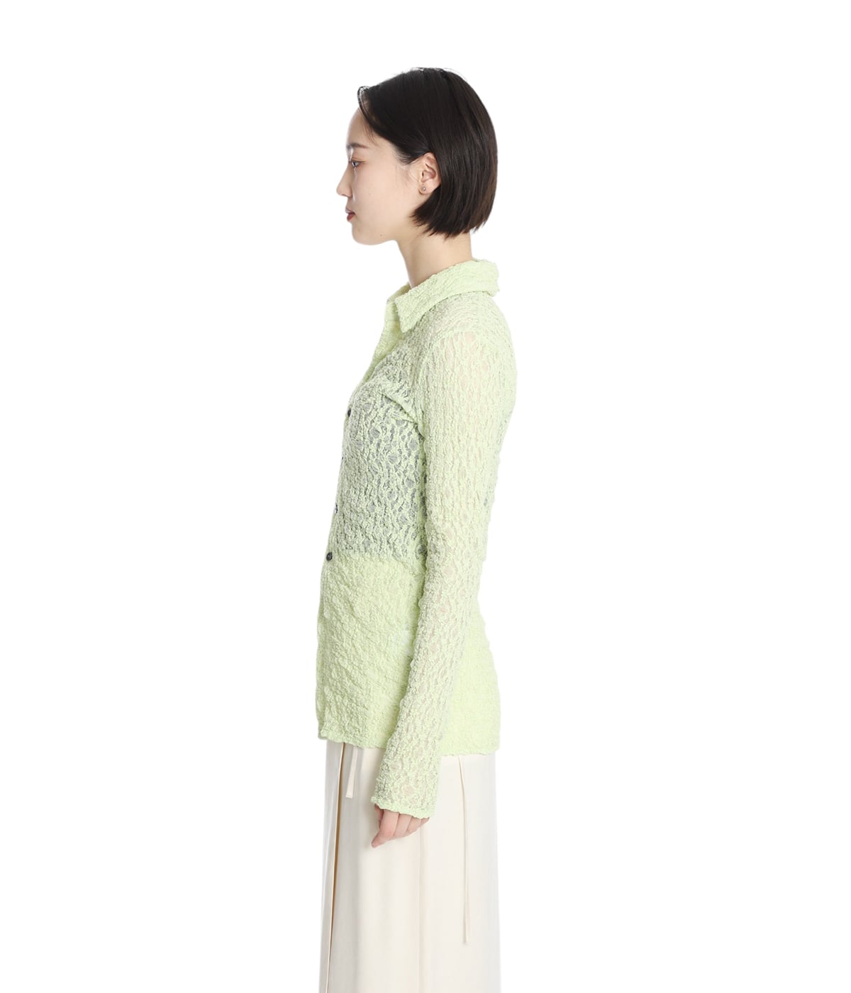 未使用品　クラネ　LADY LACE SHIRT サイズ1 ミント レディース】LADY LACE SHIRT | CLANE(クラネ) / トップス 長袖