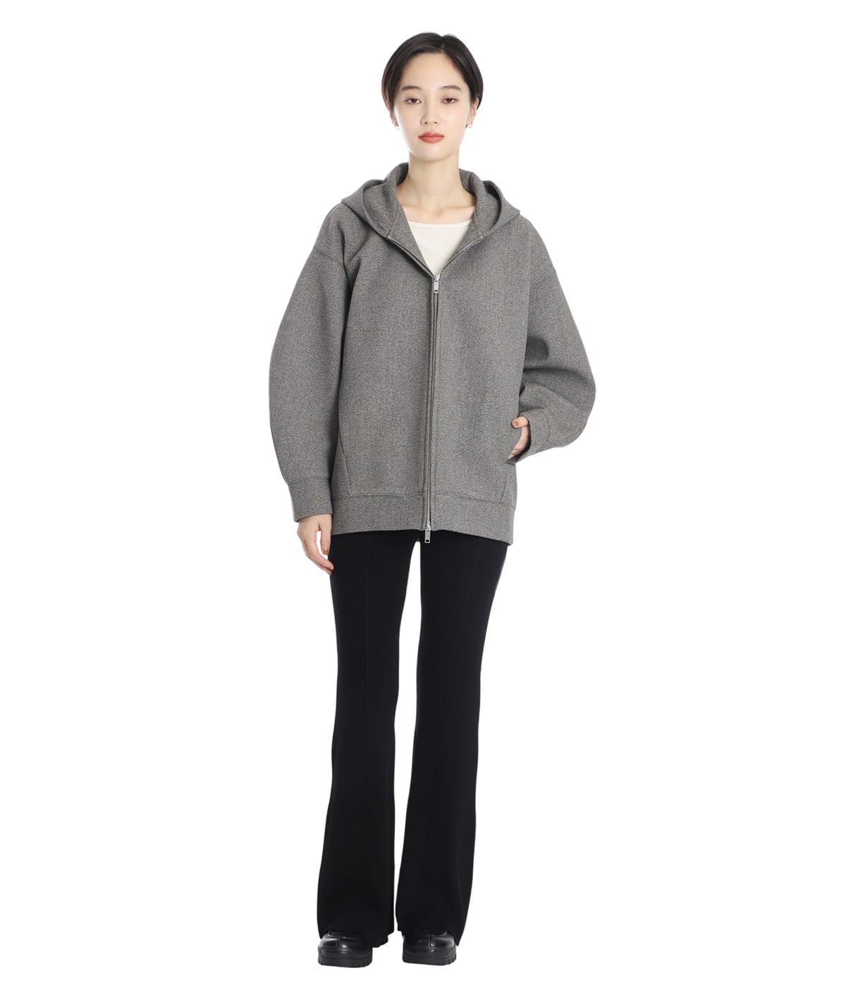 トップス [CLANE] CONSTRUCTIVE BONDING HOODIE CONSTRUCTIVE BONDING HOODIE(1 BLACK): CLANE: WOMENS