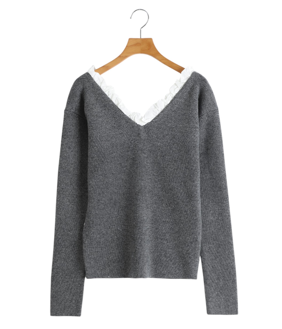 ネネ レディース】2WAY FRILL V NECK KNIT TOPS | CLANE(クラネ