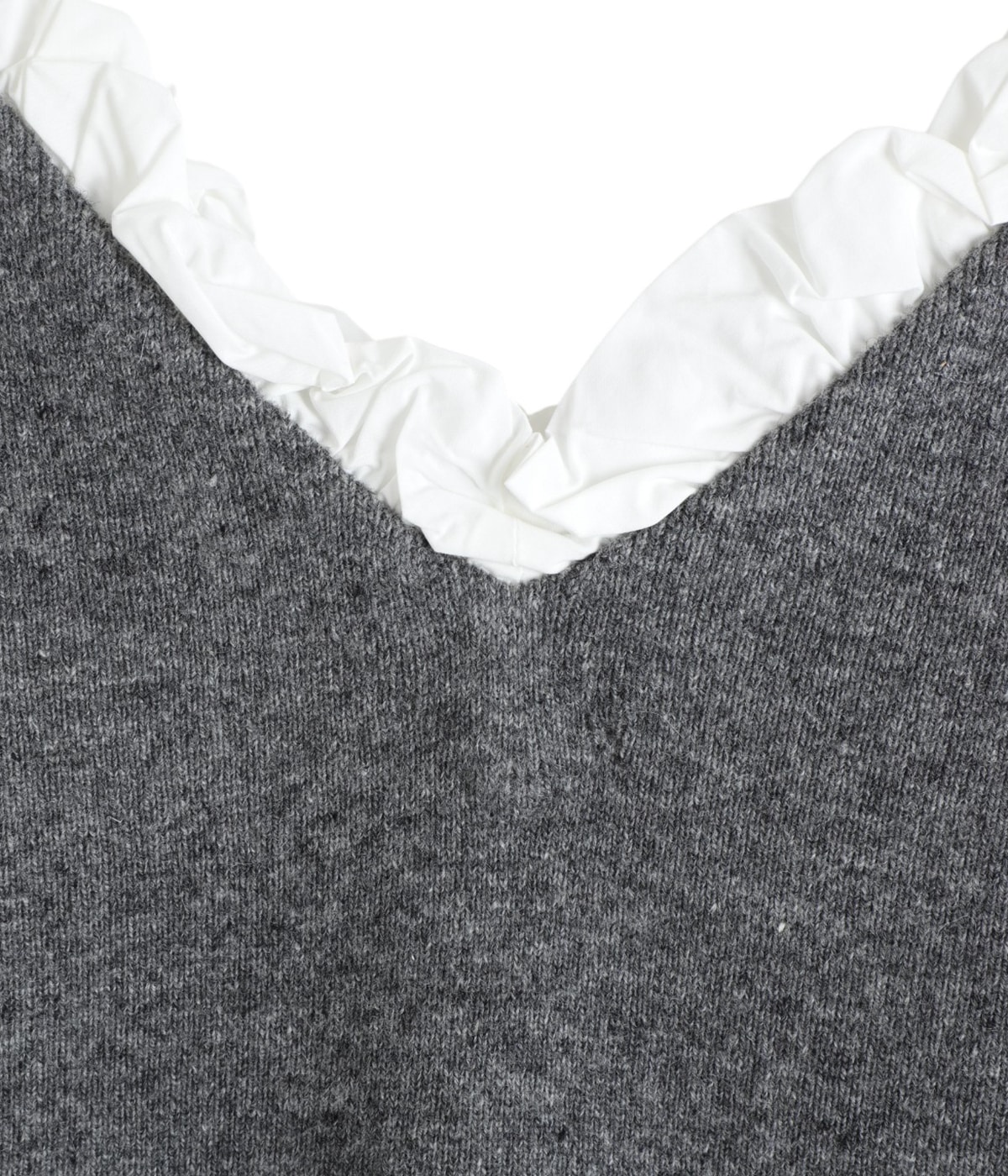 レディース】2WAY FRILL V NECK KNIT TOPS | CLANE(クラネ