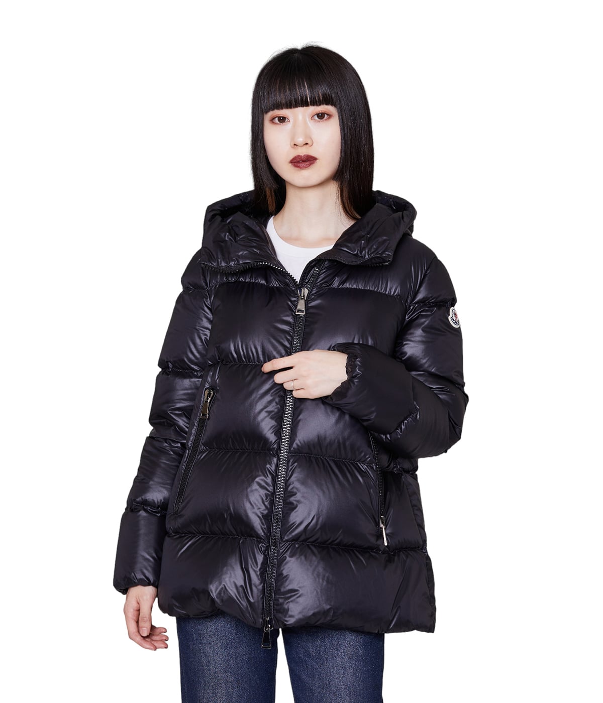 MONCLER ショートダウンジャケット Seritte 上品なフォルム Black Seritte Hooded Short Down Jacket - Short Down Jackets