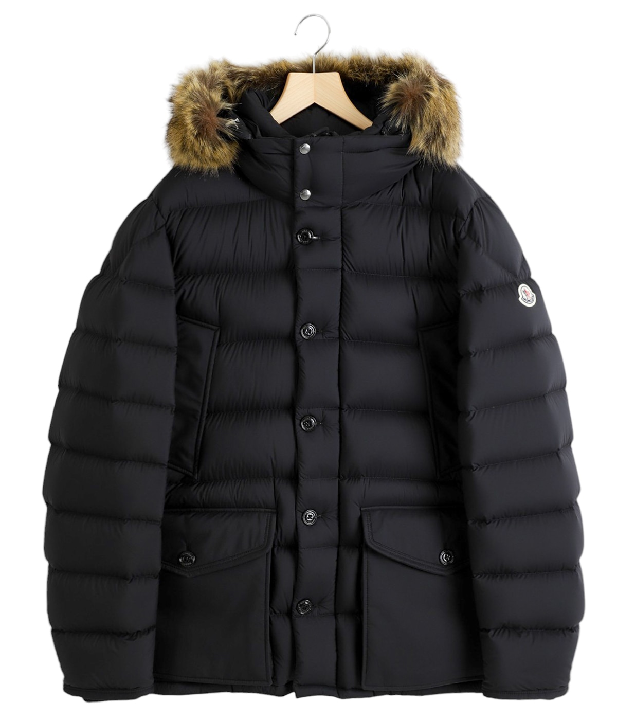メンズコート　MONCLER（モンクレール） MONCLER (モンクレール) 袖ロゴパッチ ボタン＆ジップ開閉