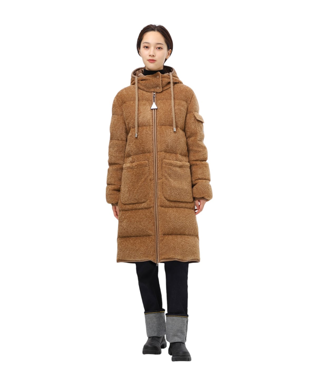 MONCLER Belcastelロングダウンジャケット キャメルベージュ Belcastelロングダウンジャケット : ロング