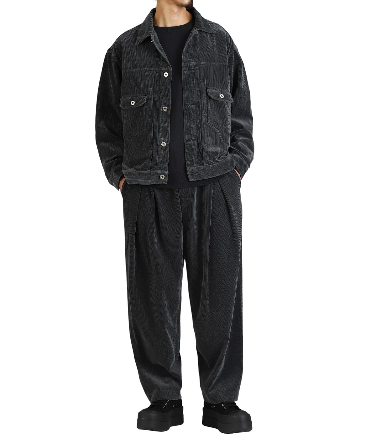 CORDUROY TUCK TROUSERS | is-ness(イズネス) / パンツ コーデュロイ