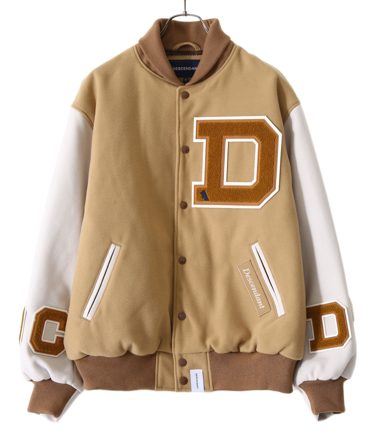 DESCENDANT SQUAD VARSITY JACKET スタジャン DESCENDANT/SQUAD VARSITY JACKET (BEIGE)