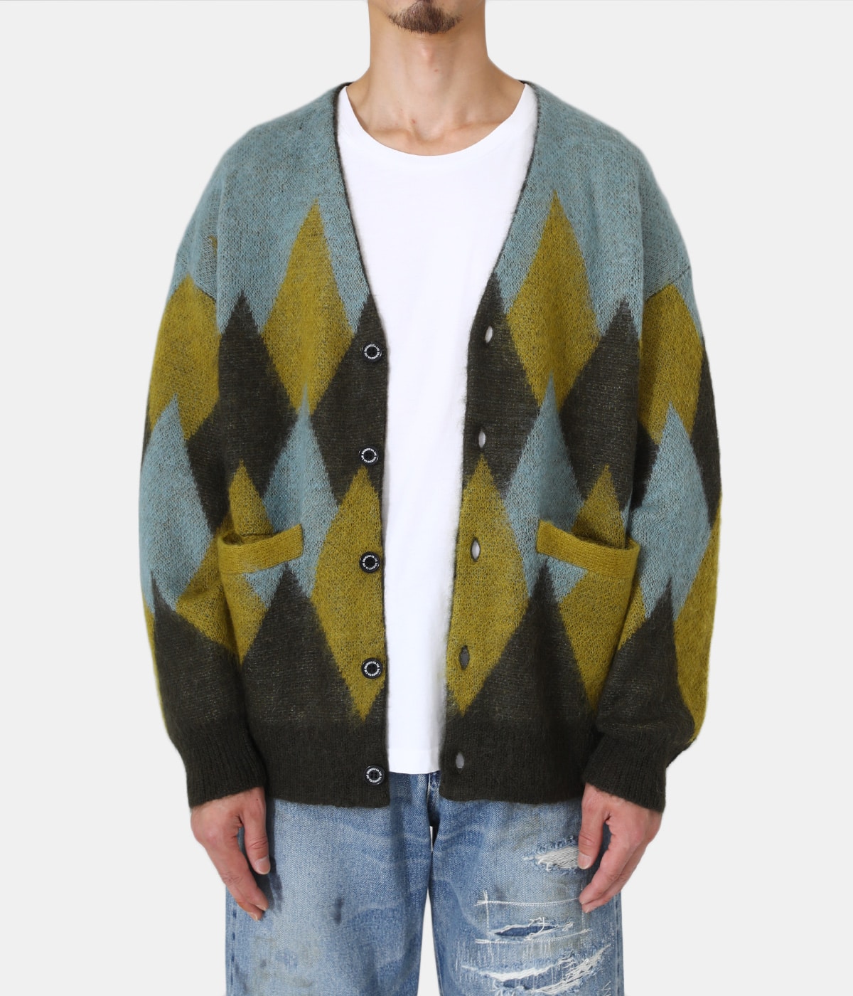 22AW DAIRIKU アーガイル モヘア カーディガン Argyle Mohair Knit Cardigan | DAIRIKU(ダイリク) / トップス