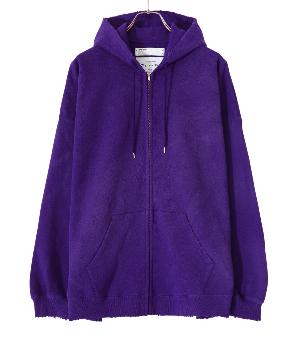 DAIRIKU Boy meets Girl Damage ジップパーカー DAIRIKU “BoymeetGirl”Zip Up Hoodie – COLDBECK ONLINE