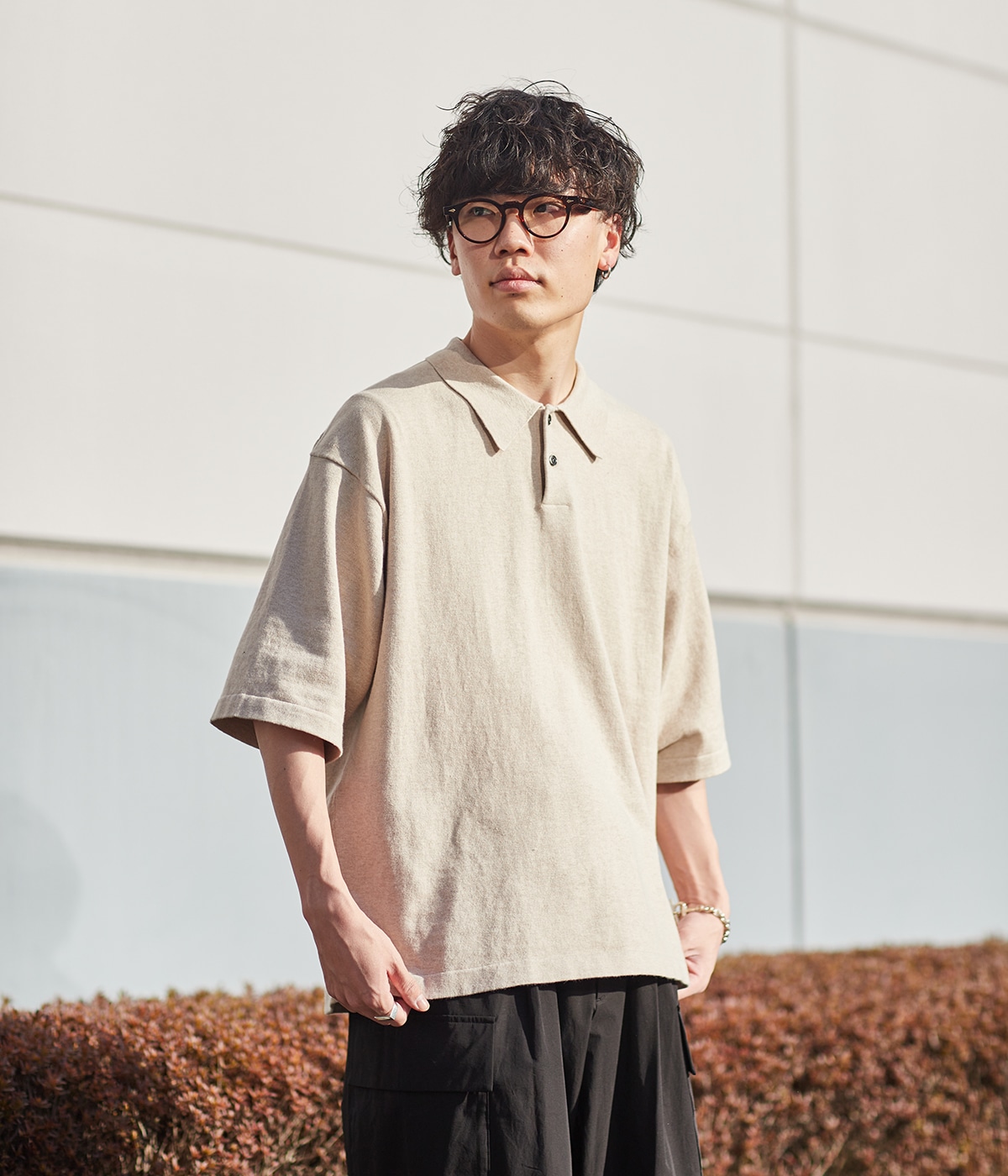 クレプスキュール　カシミアニットポロシャツ　2 crepuscule (クレプスキュール) -丁度良いニットポロとはこの事