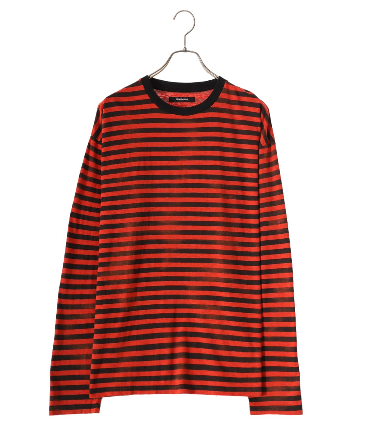 MINEDENIM マインデニム　Hazy Border L/S T-SH MINEDENIM（マインデニム）Hazy Border Uneven Loose T-SH | B