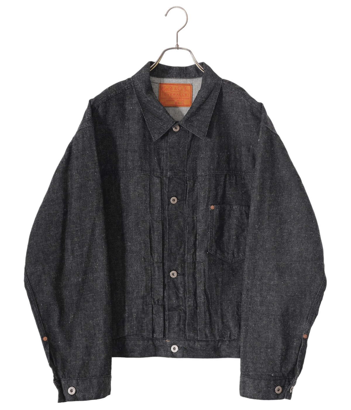 ジャケット・アウター RECYCLED WASTE SUVIN COTTON DENIM BLOUSE RECYCLED WASTE SUVIN COTTON YARN 11.5oz. DENIM PLEATED