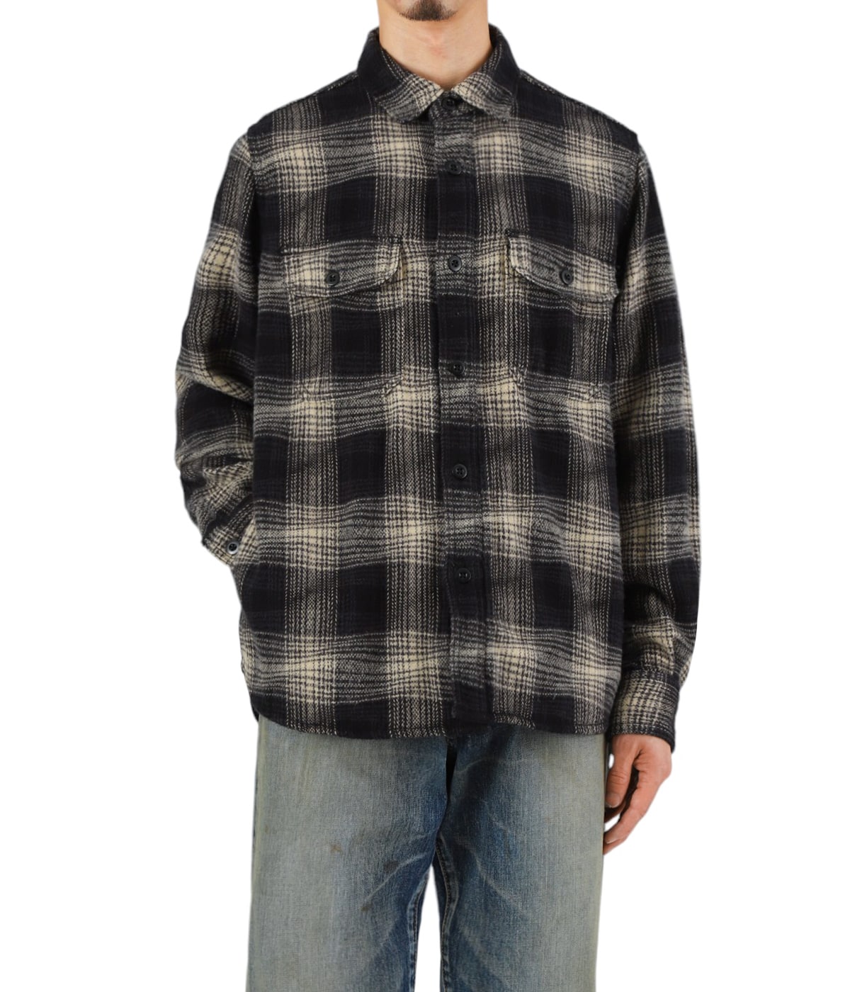 F.ILLUMINATEのOverfit flannel check shirt 全2色 Distortion Ombre Check Flannel Over SH | MINEDENIM(マイン
