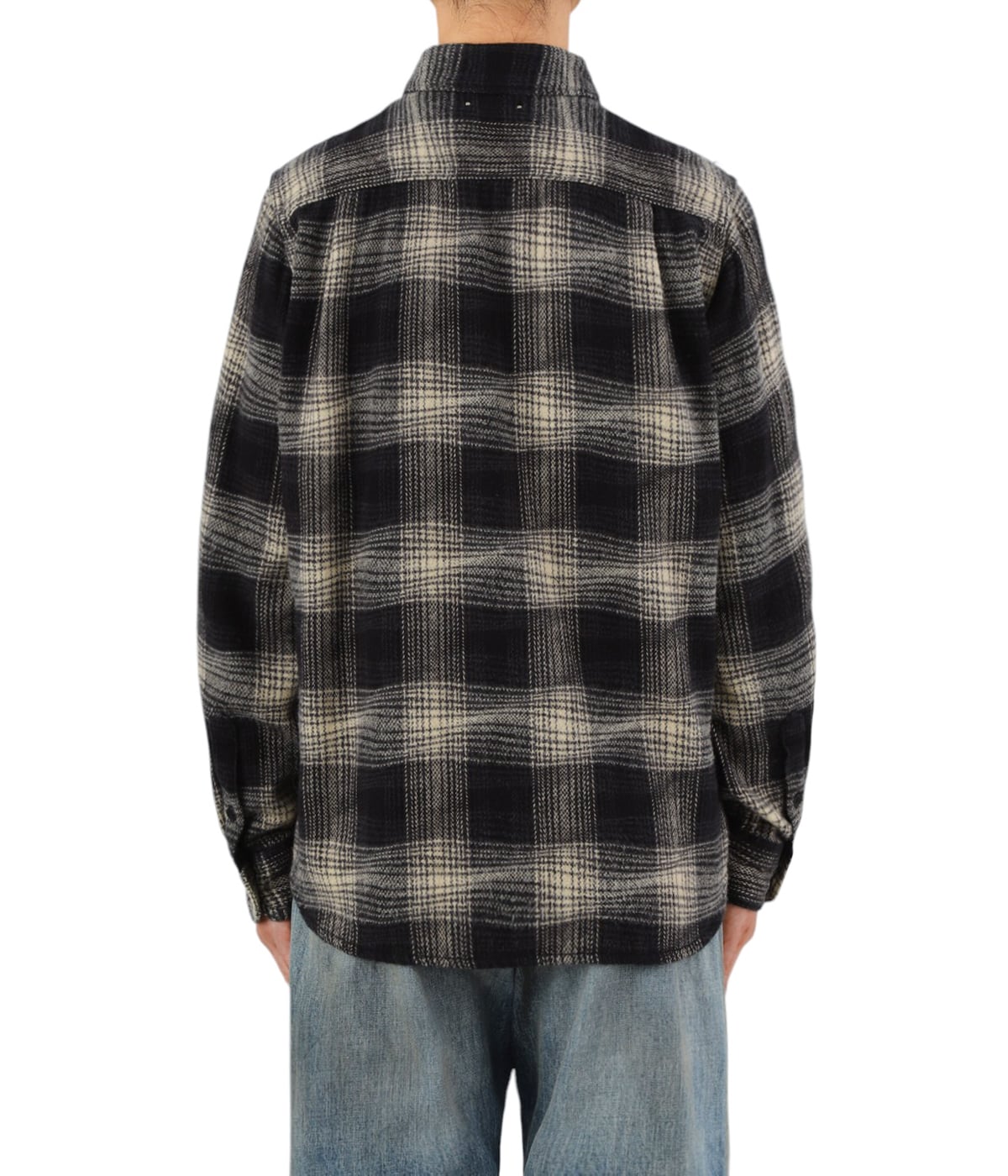 Distortion Ombre Check Flannel Over SH | MINEDENIM(マイン