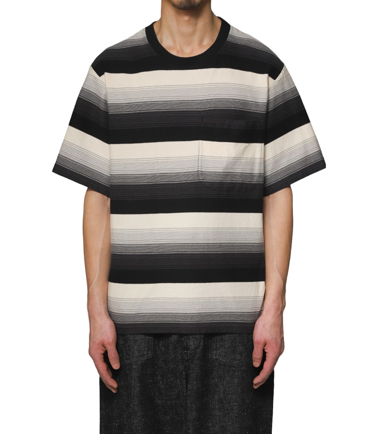 新品SUGARHILL MULTI STRIPE COTTON KNIT TEE SUGARHILL(シュガーヒル)のMULTI STRIPE COTTON KNIT TEE BLACK