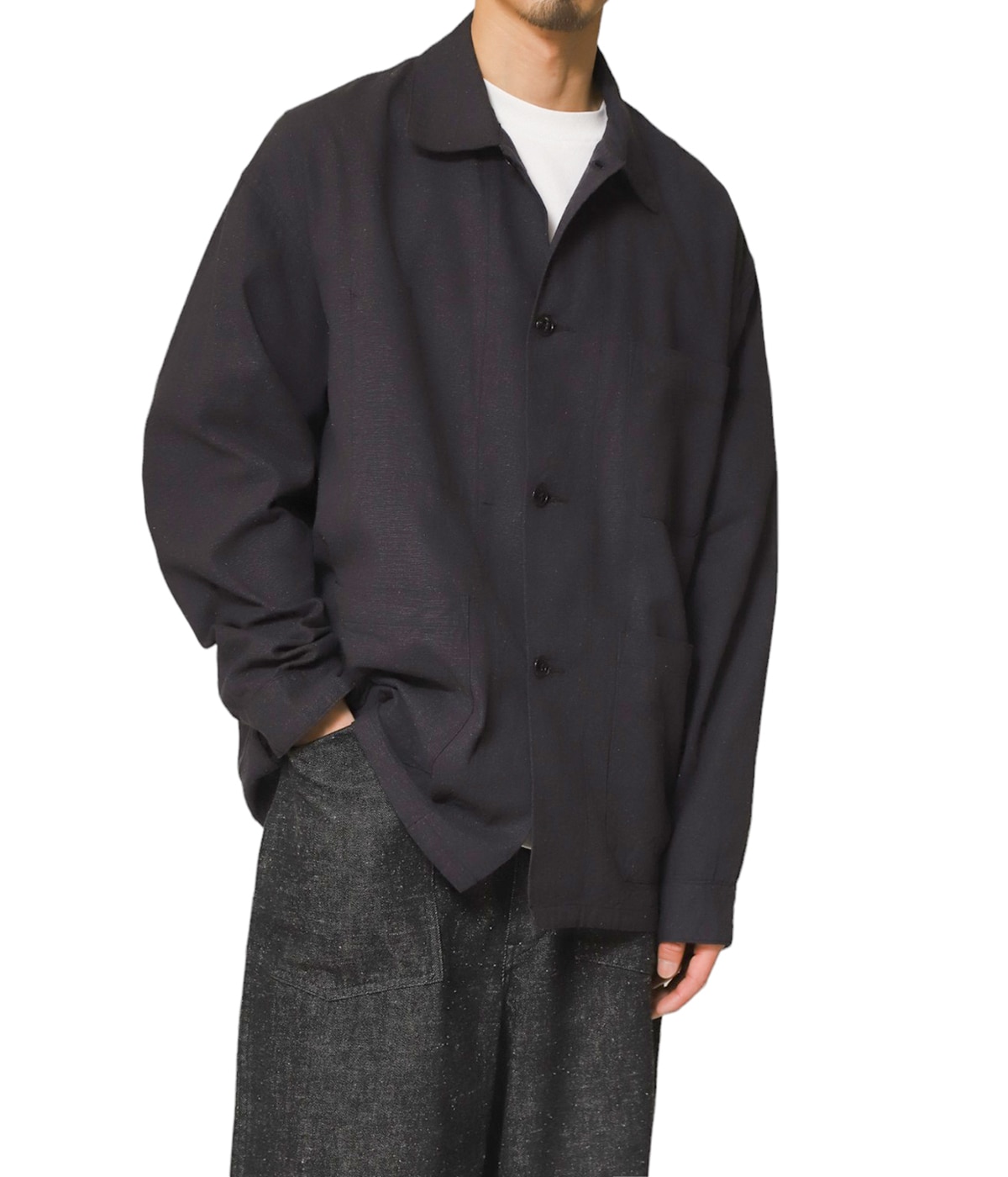 COTTON/SILK NEP DUCK WORK JACKET | GOLD(ゴールド) / アウター