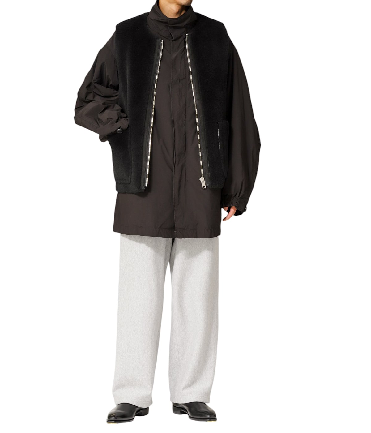 hn.mrkri：cantate mouton vest 46 hn.mrkri様専用：cantate mouton vest 46（REVERSIBLE HEAVY