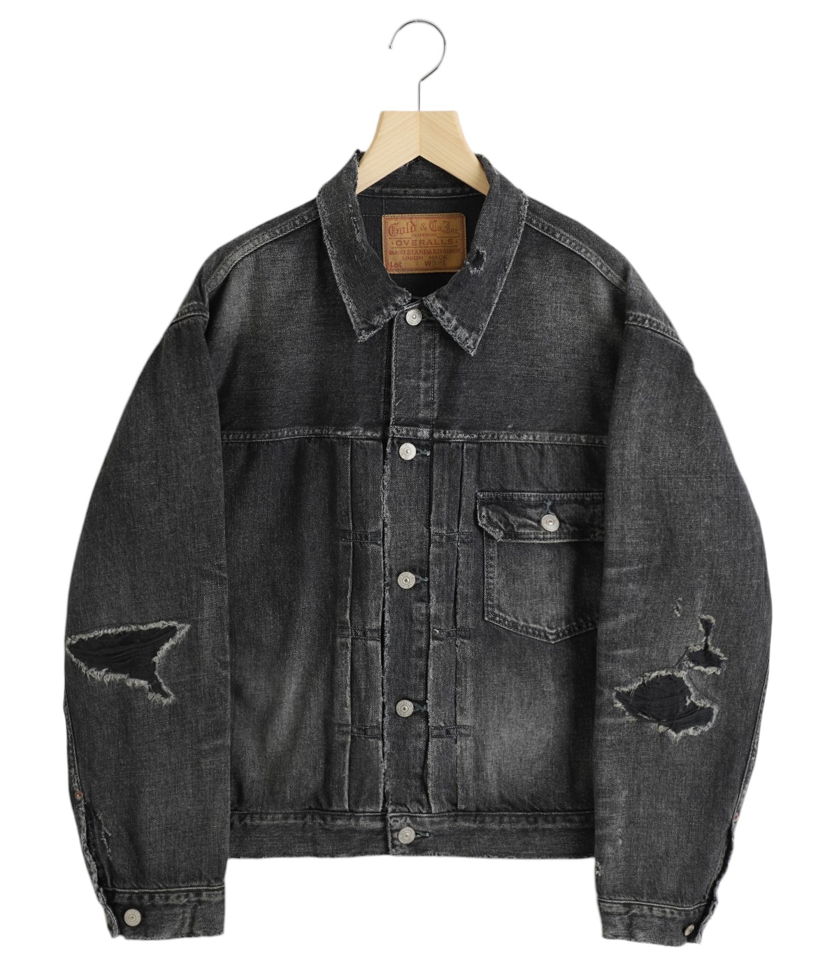 【GOLDEN 】journey cotton-jacquard ジャケット RECYCLED WASTE SUVIN COTTON YARN 11.5oz. DENIM PLEATED
