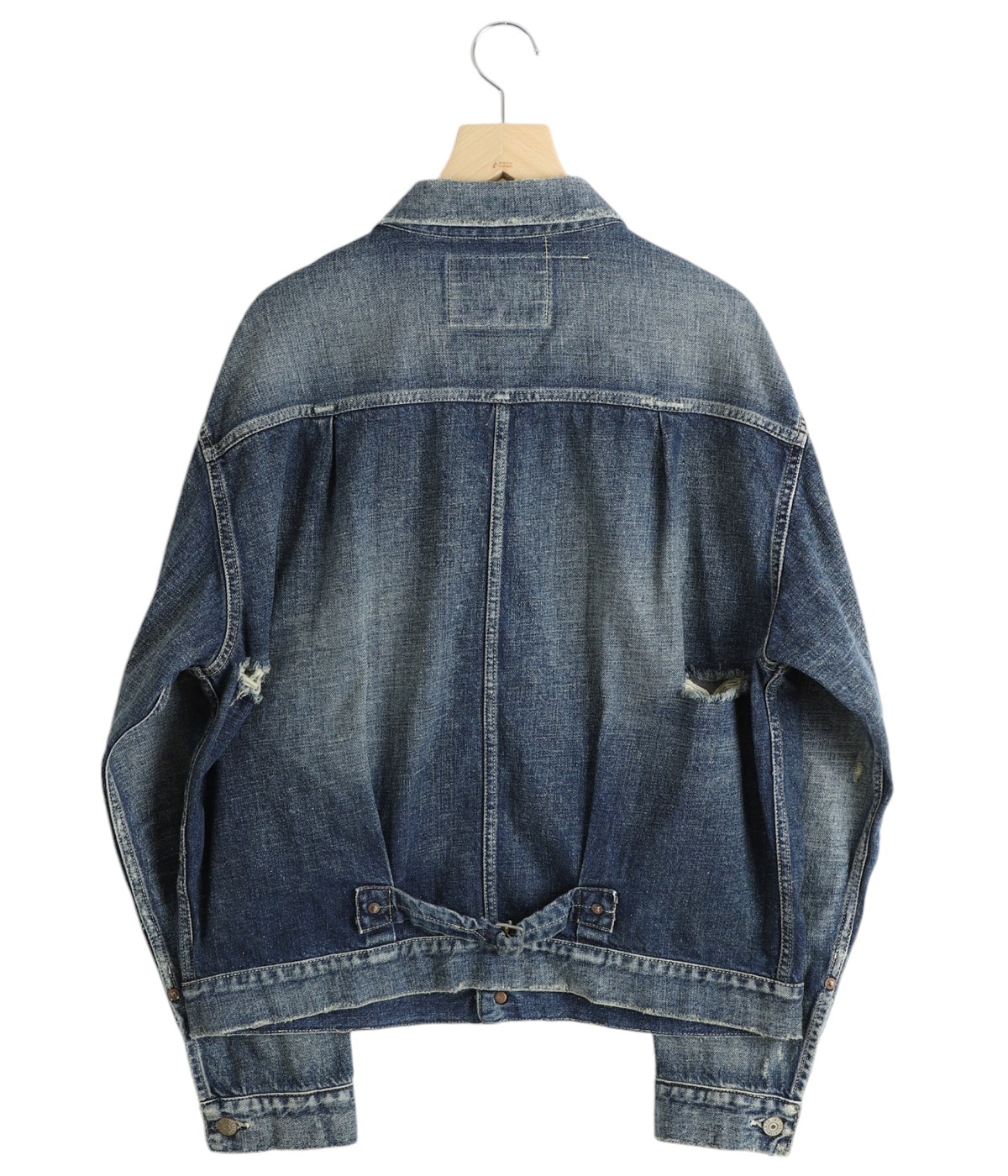 RECYCLED WASTE SUVIN COTTON YARN 11.5oz. DENIM PLEATED
