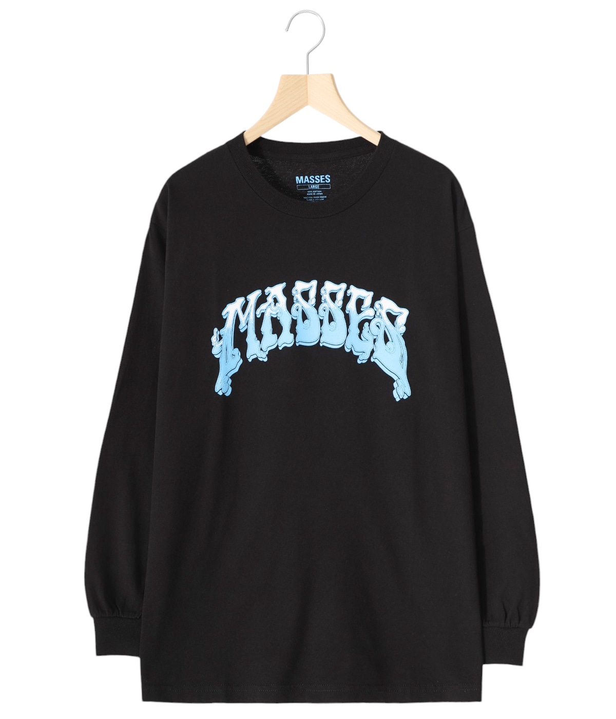 ブラック MASSES マシスL/STシャツ MASSES - 【ラスト1点-サイズS】T-SHIRT L/S BONE LOGO - Black