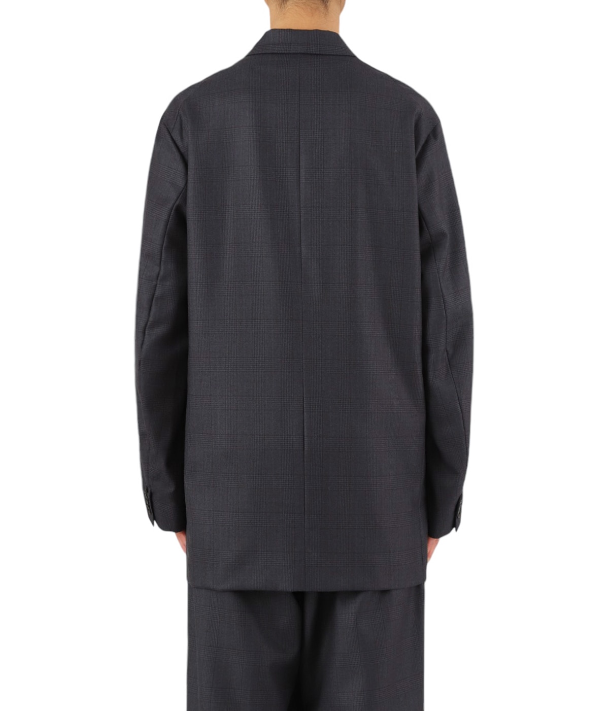 WOOL GLEN CHECK - DOUBLE BREASTED JACKET | URU(ウル