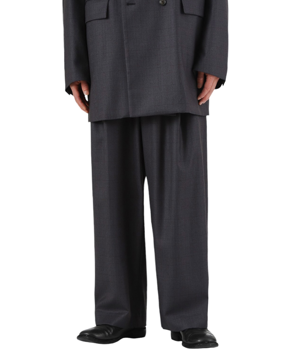 うるるです。 WOOL GLEN CHECK - 1 TUCK PANTS | URU(ウル) / パンツ