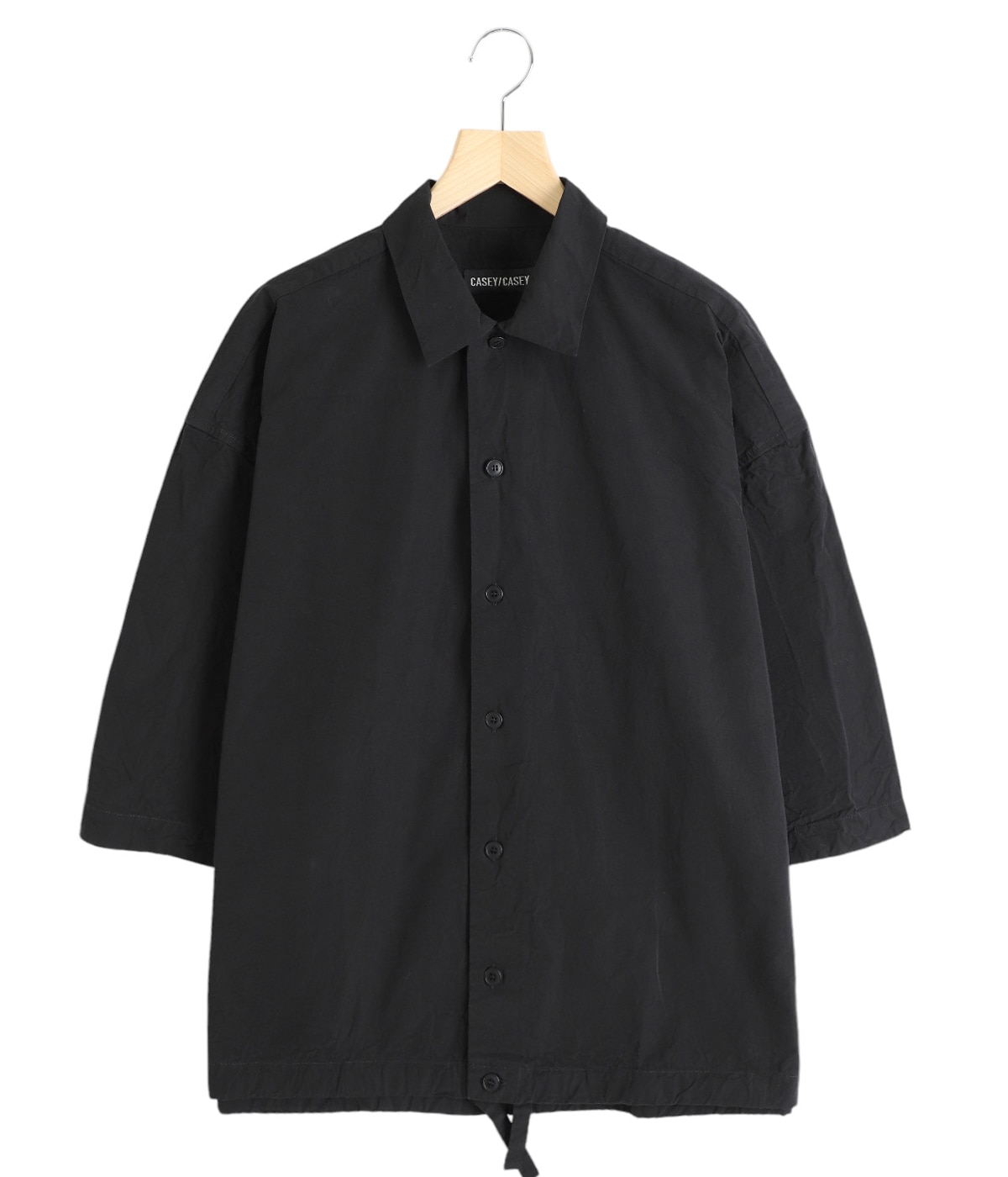 ケイシーケイシー　ブラック ロングシャツ 長袖 CASEY CASEY ケイシーケイシー : YUKI LONGUE SHIRT ドロップ