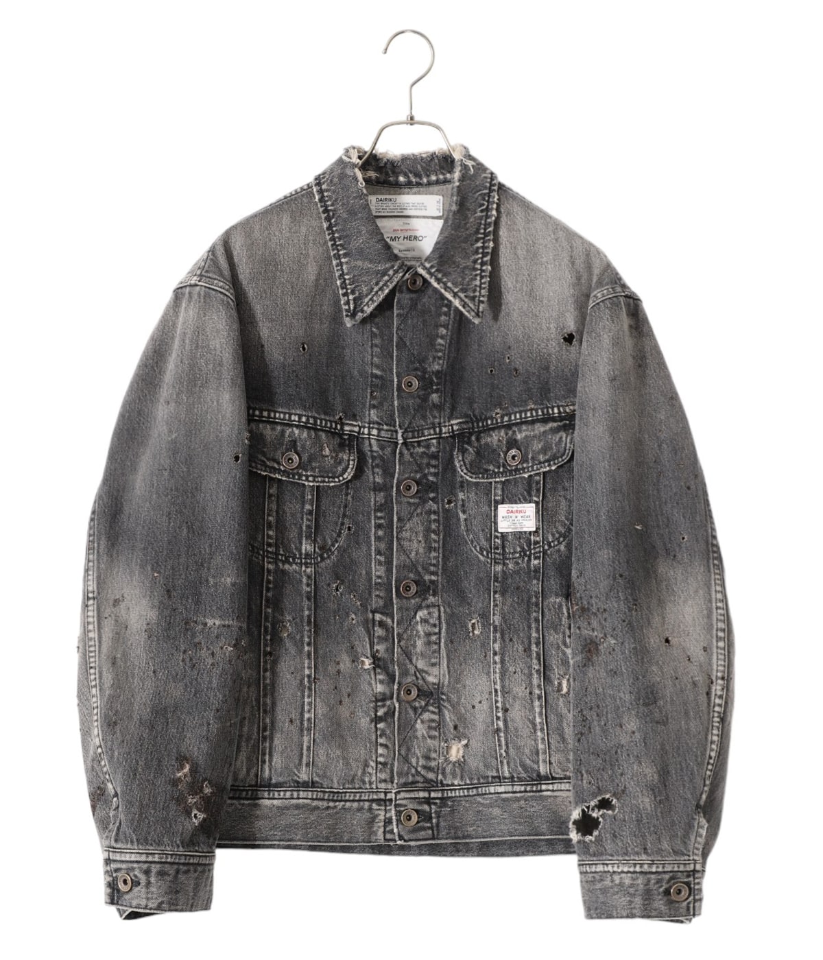ジャケット・アウター DAIRIKU TRIPLE GAUZE CHECK FATIGUEJACKET Damage“ Denim Jacket | DAIRIKU(ダイリク) / アウター デニム
