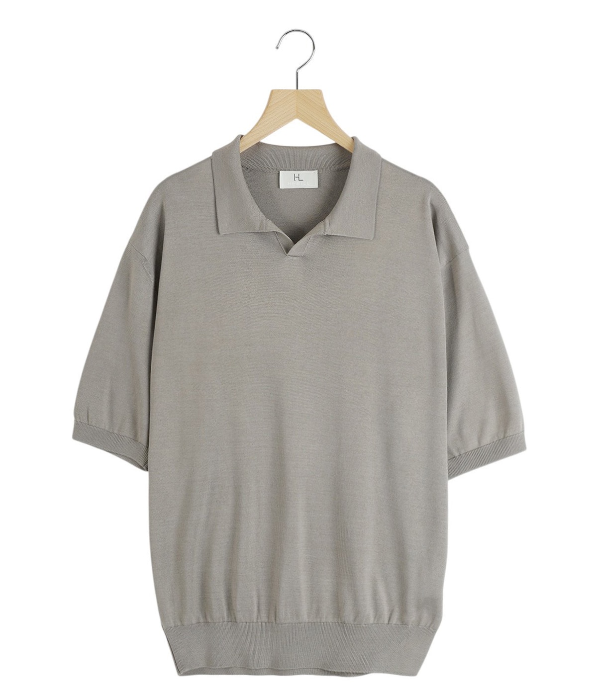 HERILL シルクニットポロ HERILL シルクポロシャツ(ナチュラルベージュ)【ユニセックス