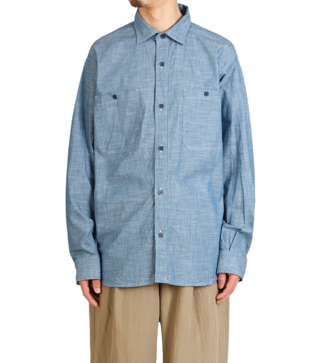 ヤエカ YAECA シャツ　コットン100% 日本製　メンズ　シャツ LIKE WEAR CHAMBRAY SHIRT - 25102 - | YAECA(ヤエカ