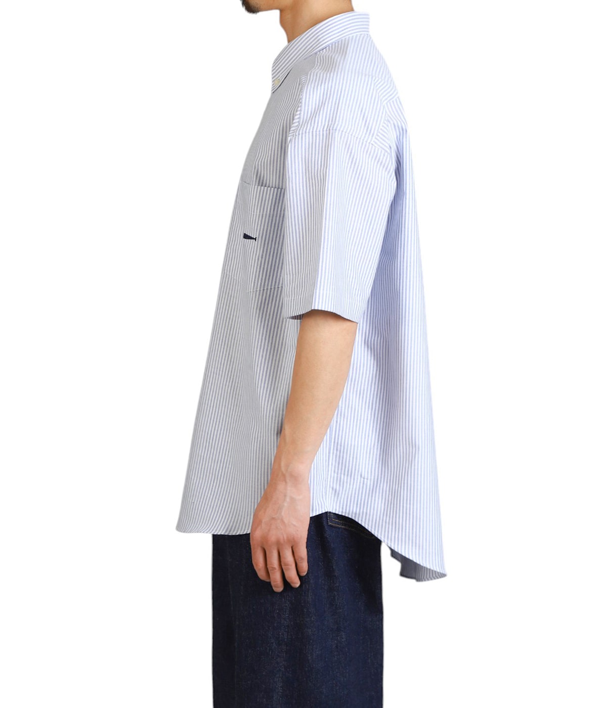 DESCENDANTディセンダント ストライプ オーバーサイズ 半袖シャツ KENNEDY'S OXFORD SS STRIPE SHIRT | DESCENDANT(ディセンダント
