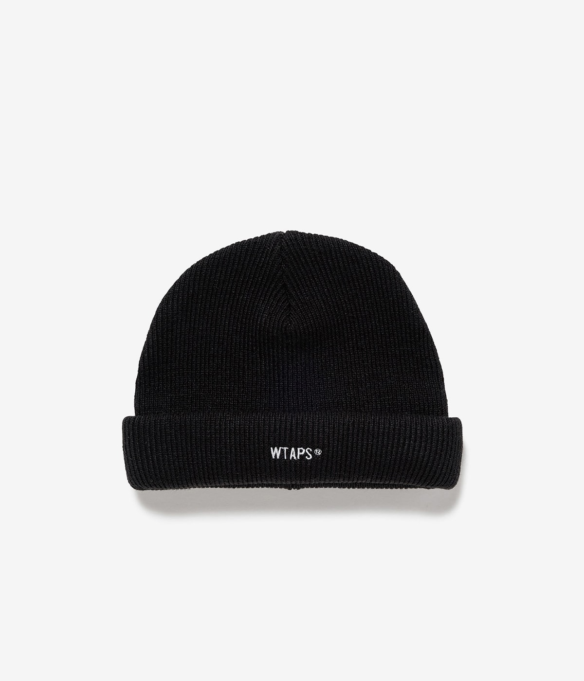 【WTAPS】BEANIE 01 / BEANIE Black Logo-Embroidered Ribbed-Knit Beanie | WTAPS® | MR PORTER